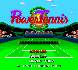 Power Tennis title screen for PC Engine